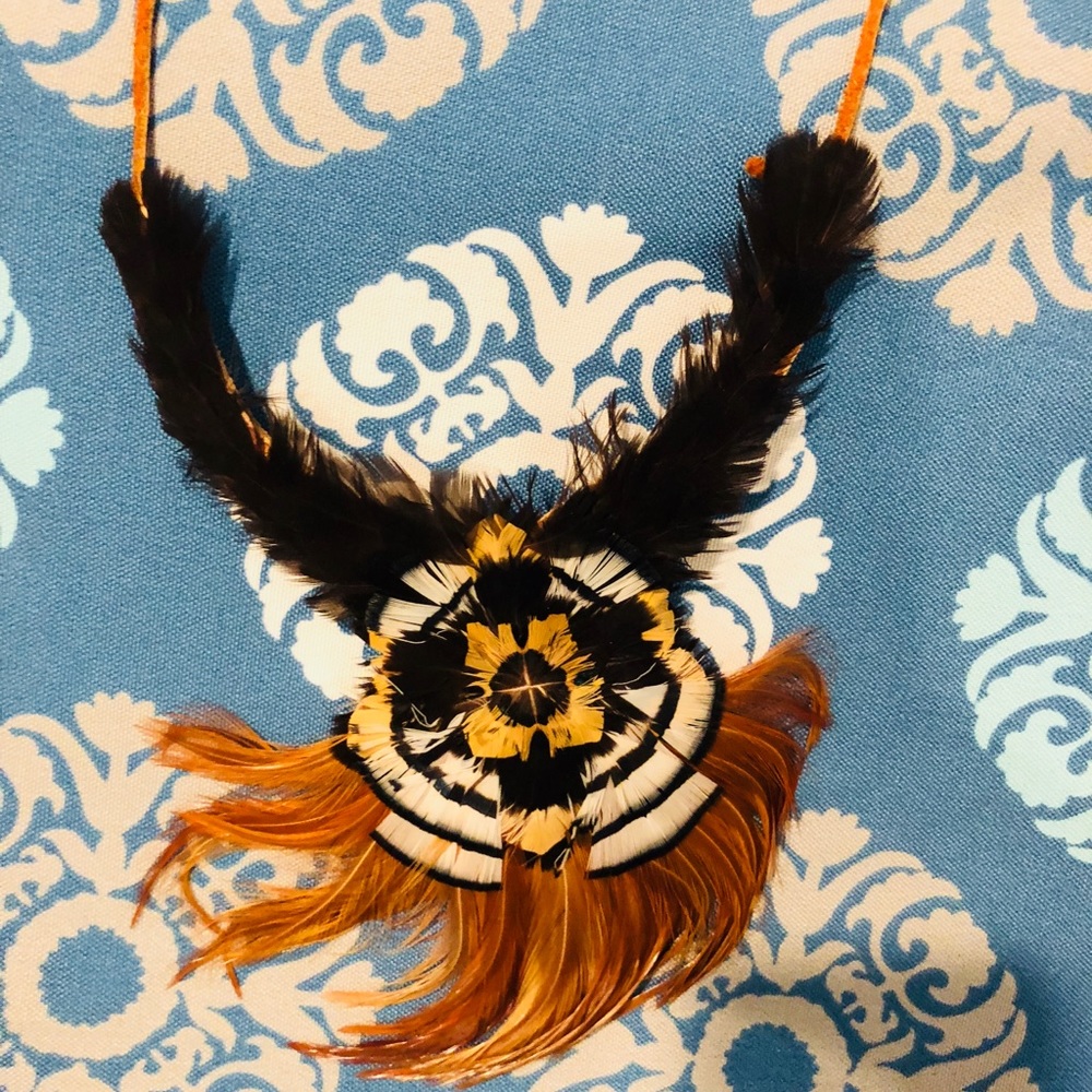Handmade feathered necklace